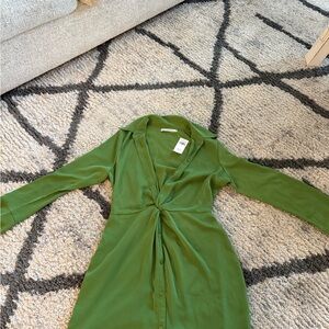 Abercrombie & Fitch Olive Long-Sleeve Dress